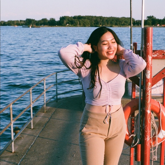 Lilac Blouse Cropped Top - Picture 2 of 3